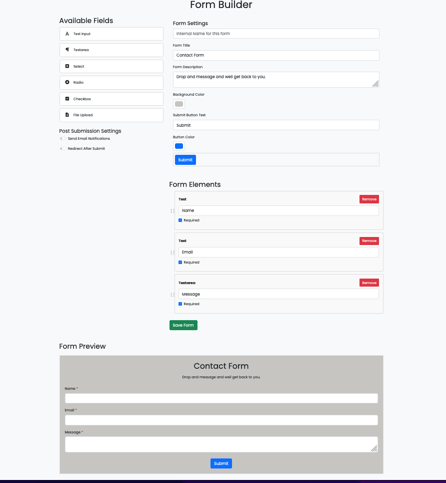 Form Builder Interface